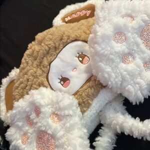 Adorable Brown and White Kids Plush hat